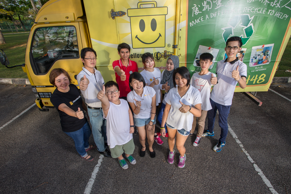 Yellow Bin community impact — donated textiles reaching welfare homes and families in Johor